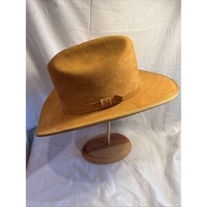 Vintage Bailey U-Rollit Yellow Velvet Felt Cowboy Western Hat USA The Rough Out